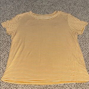 American Eagle Striped Mustard Yellow Women's Top size M